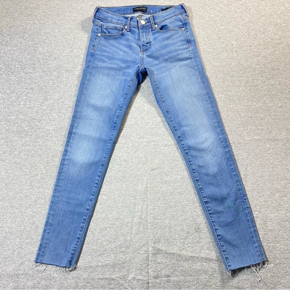 Banana Republic Jegging Jeans Women 25 Blue Skinny Raw Hem Low Rise Casual Denim